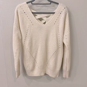 Cross back sweater